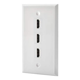 HDMI Wall Plate - 4K HDMI Keystone Female to Female Wall Plate in White (3 Port)
