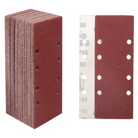 STEBRUAM 30 Pieces Sanding Sheets 93 x 230mm,80 Grits Hook and Loop Sandpaper,Sanding Pads Assorted Fit Sander for Polishing Rust Removal