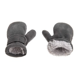 SEYUFN Baby Winter Gloves Fleece Lining Toddler Boys Warm Soft Baby Girls Adjustable Gloves Outdoor Gloves, gray