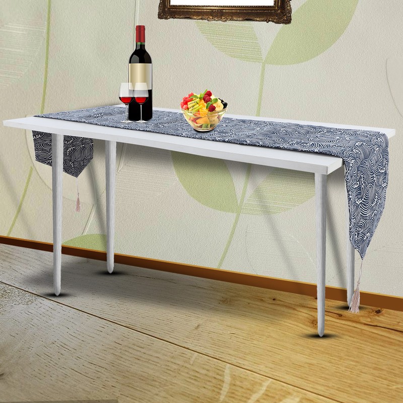 Blue Waves Cotton Linen Tablecloth Table Cover Clean Mat Pad