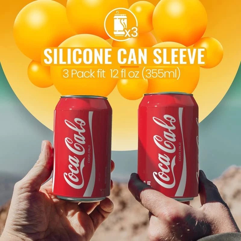 Skywin Beerskin Skywin Silicone Can Sleeve, 3 Pack 12 Oz