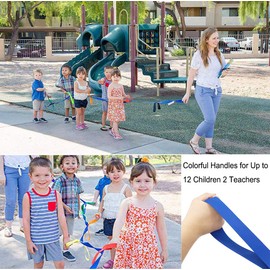 Lainrrew Walking Rope with 12 Colorful Handles - Outdoor Safety Rope for Preschool & Kindergarten Kids (Blue)