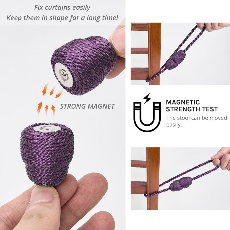 Pretty Jolly 2 Pack Strong Magnetic Curtain Tiebacks Handmade Weave