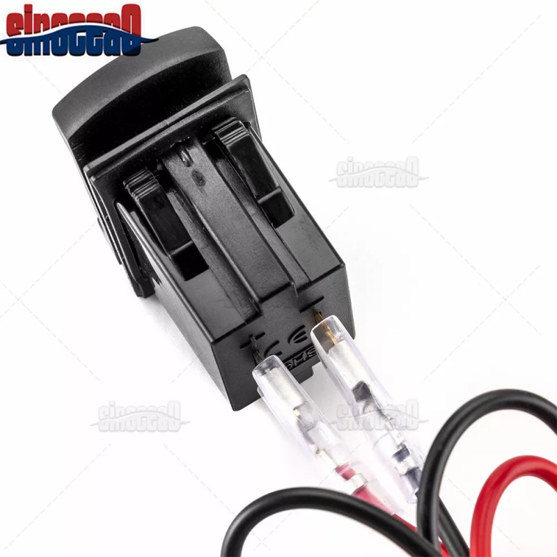 SI Dual USB Charger Socket LED Voltage Voltmeter Rocker Switch