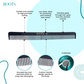 Roots Hair Combs - Cutting Combs - Black