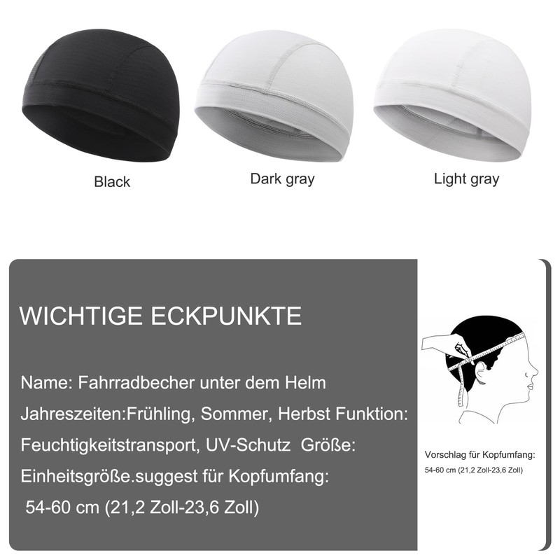 Oscenny Cycling Hat Under Helmet, Moisture-ableting, Breathable Inner Lining, Skull