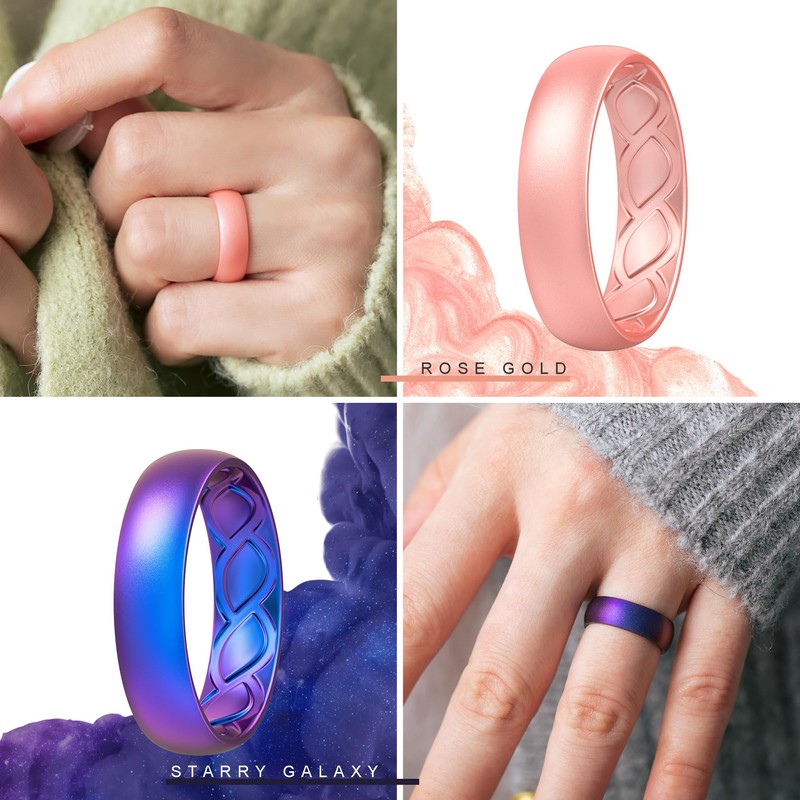 Saco Band - Anillo de silicona para mujer, 6 mm