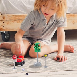 Traffic Signal Light Toy, Traffic Signal Stop Light Model Toy, Simulation Road Light Safety Traffic Maker Crosswalk Signal Model Toy, Traffic Toys for Kids Toddler Toys