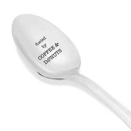 Ideas From Boston Fueled By Coffee And Donuts Engraved Stainless Steel Spoon Best Token Of Love Gifts For Coffee Donuts Lover Him Or Her Friends Valentine On Birthday Anniversary And Special Occasions