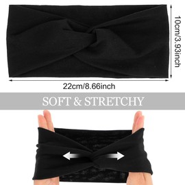 Pack of 6 Headbands for Women Non-Slip Short Hair Yoga Workout Running Sports Elastic Hair Bands for Women Hair Straw Turban Hair Wrap for Girls Leopard Print