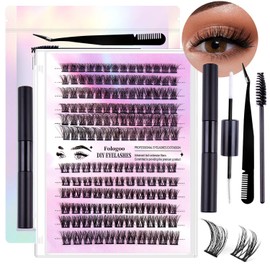 Fologoo False Eyelash Set - Natural Volume (Black Tool, 30D+40D 150 Sets) (black)