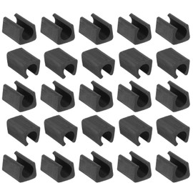 sourcing map 25Pack Rectangle Shaped Chair Legs Tips, Fitting 14mm Metal Tube Legs - Plastic Furniture Protector Feet Glides for Hardwood Floors, Black