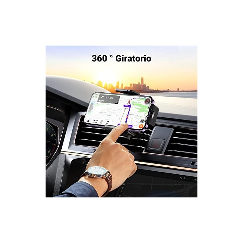 UGREEN Soporte Celular Automóvil, Base Porta Móvil Auto Giratorio 360