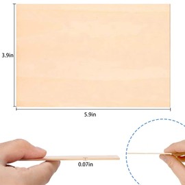 15 Pack Basswood Sheets, Unfinished Wood, Thin Plywood Wood Sheets for Crafts, House Aircraft Ship Boat Arts and Crafts, School Projects, DIY Wooden Model Making（150 * 100 * 2mm）