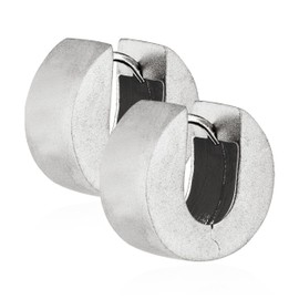 NKlaus 4804 Pair of 925 Sterling Silver Hinged Hoop Earrings 14.6 mm Matte Tarnish Resistant, Sterling Silver