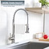 Friho Brushed Nickel Kitchen Faucets with Pull Down Sprayer, Stainless
