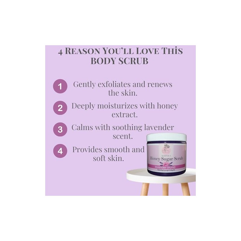 Exfoliante De Miel, Azúcar Y Lavanda Y Orquídea (16 Onzas