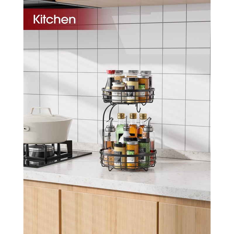 Sakugi Fruit Basket for Kitchen Counter - 2-Tier Large Capacity