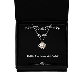 Game On Novelties Special Wife Gifts, My Wife is an Awesome Vice President, Holiday Love Knot Rose Gold Necklace for Wife