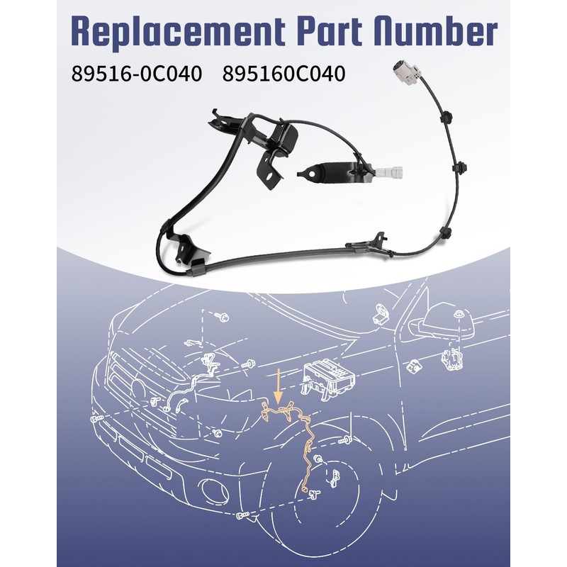 YUANTUO Front Left Driver Side ABS Wheel Speed Sensor Wiring