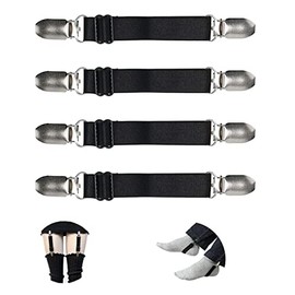 Boot Straps Adjustable,Boot Clips Stirrup Pant Leg Straps, Elastic Boot Band Pant Jeans Waist Leg Garter for Women and Men Riding Motorcycle Mitten Pants with Heavy Duty Clamps 4 Pcs