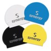 Synergy Latex Swim Caps Combo Pack (Royal Blue, Black, Yellow,