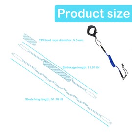 51buyoutgo Bodyboard Leash, Paddle Board Leash for Surfboard Surf Paddle Wrist Strap Kayak Body Board Surfing Bule