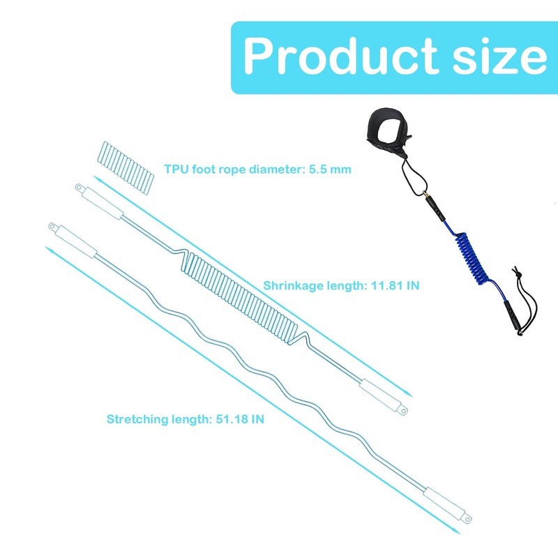 51buyoutgo Bodyboard Leash, Paddle Board Leash for Surfboard Surf Paddle