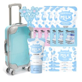 Milk Skin Care Sets & Kits,Beauty Gift Sets for Teenage Girls with Cute Mini Luggage,Skincare Set, Milk Skincare Set For Kids Pamper Sets For Girls Gifts (One Size, Milk)