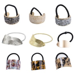 YADIRF 9 Pcs Women Girls Hair Band Hair Ponytail Cuff Band Ponytail Holder Hair Ring Rope For Wedding Baby Shower Christmas Anniversaries