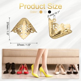 uxcell 6Pcs Metal Shoes Pointed Protector High Heel Toe Caps Cover Durable Shoe Tip Cover Pointed Shoe Head Tips Cap for Shoe Protection Repair, Shoe Protection (Gold/Silver/Black, 37mm)