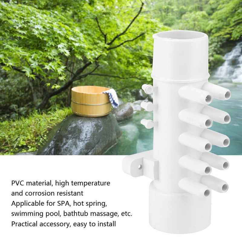 1.5in 10mm 10 Port PVC Pool Plumbing Manifold Hot Spring