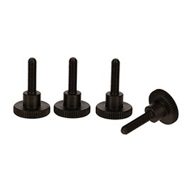 PrecisionGeek - Thumb Screws DIN 464, Black Steel M5 x 15mm Knurled Shoulder, 20mm diameter (Set of 4)