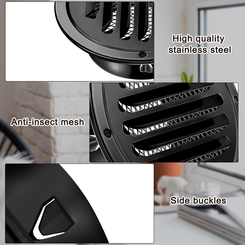 Zonon 12 Pcs Stainless Steel Soffit Vents 4 Inch Round