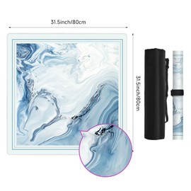 Deyimmei Mahjong Mat for Table - Non-Slip Mahjong Table Cover with Storage Pockets, Perfect Mahjong Accessories & Gifts for Women, Men, and Mahjong Enthusiasts (Ocean Flow)