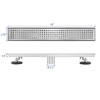 Neodrain 18-Inch Brushed Linear Shower Drain with Removable Quadrato Pattern