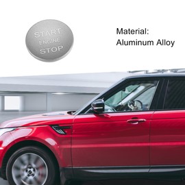 A ABSOPRO Engine Start Stop Button Cover Sticker for Land Rover Range Rover 2014-2019 Aluminum Alloy Silver Tone