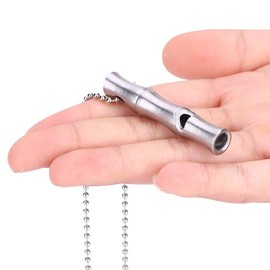 Ejoyous Stainless Steel Whistle, Whistle Signal Whistle with Collar Dog Whistle High Decibel Emergency Whistles for Help Recall Dog Camping Survival High Decibel Emergency