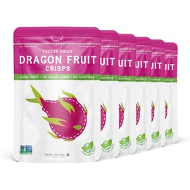 Nature's Turn Freeze-Dried Fruit Snacks, Dragon Fruit Crisps, Pack of 6 (1.2 oz Each)