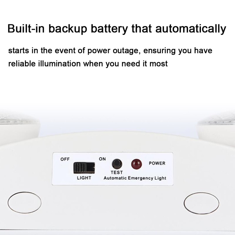 LED Emergencies Light Dual-Heads Rotatable Light with Battery Backup for