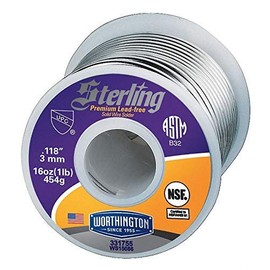 Worthington 331755 - Lead Free Solder Dia 0.118 In 1lb