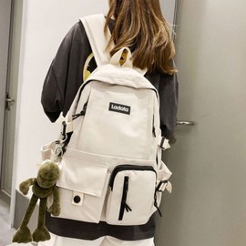 Laptop two-pocket business trip bag cover business trip bag women's backpack college student bag casual black