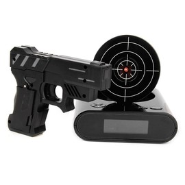 EC VISION EC VISION Lock N' Load Gun Alarm Clock Target Alarm Clock Creative Clock Black
