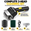 Rechargeable Electric Grill Brush, Cordless BBQ Grill Cleaner with 1100