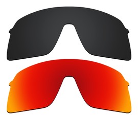 Alphax 2 Pcs Black & Fire Red Polarized Replacement Lenses for Oakley Sutro Lite OO9463 Sport Sunglsses