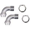 Chrome Plated Bathcock Coupling Elbows, 1 Pair (BCL-050)