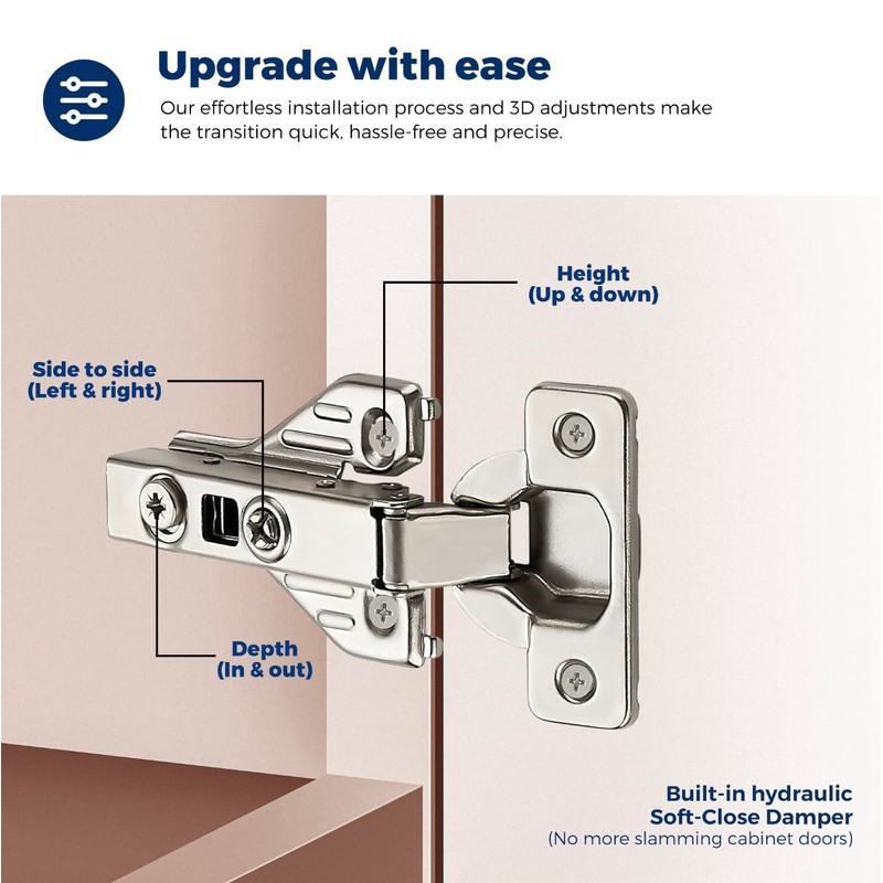 Ravinte 25 Pairs 50 Packs Full Overlay Cabinet Door Hinges,105