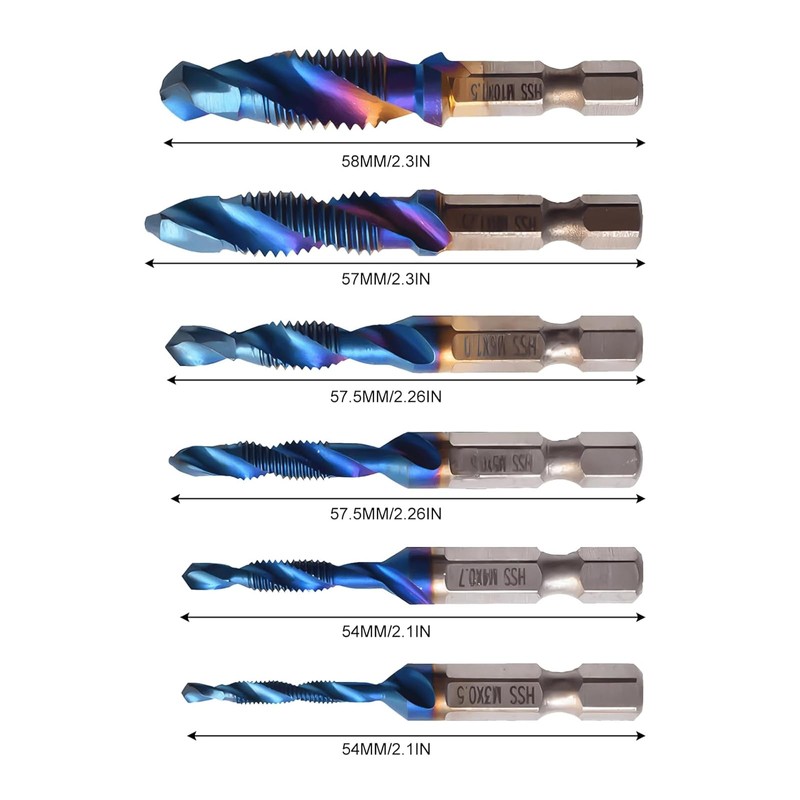 Yuiturt 6pcs Thread Tap Drill Bits, Self Centering Drill Bit,