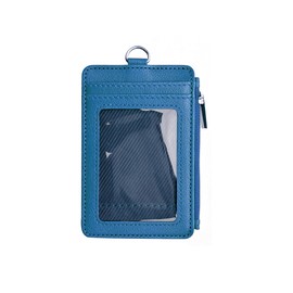 CATCH ON Small Wallet Women & Men, Slim Minimalist Faux Leather Front Pocket Credit Card Holder With Zipper Pocket (blue)