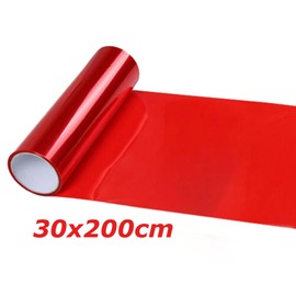 Car Light Tint Film Car Light Film Sticker Headlight Fog Light Tinted Color Films Sticker Auto Smoke Film Sheet Sticker Cover for Car Headlight Brake Lights Taillight Fog Light(Red,30x200CM)